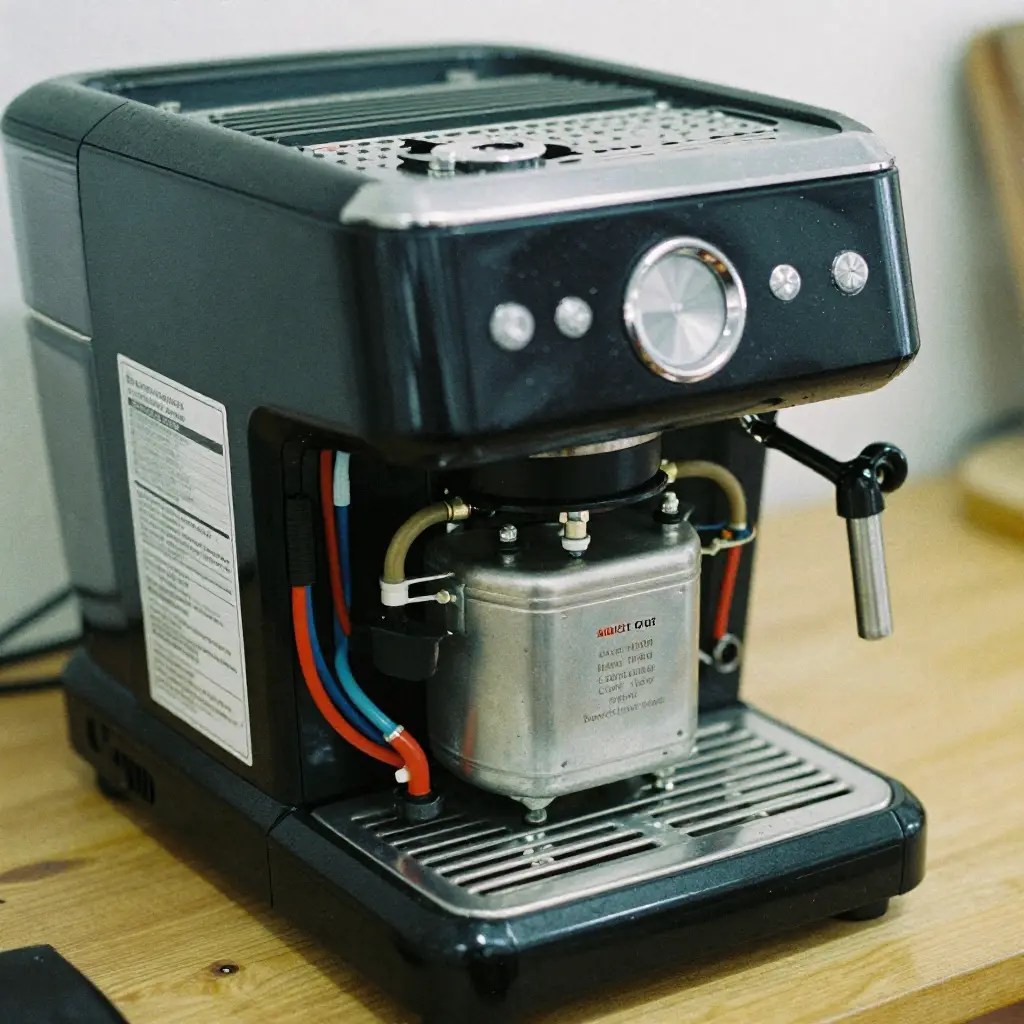 Coffee maker repair service showing internal mechanism