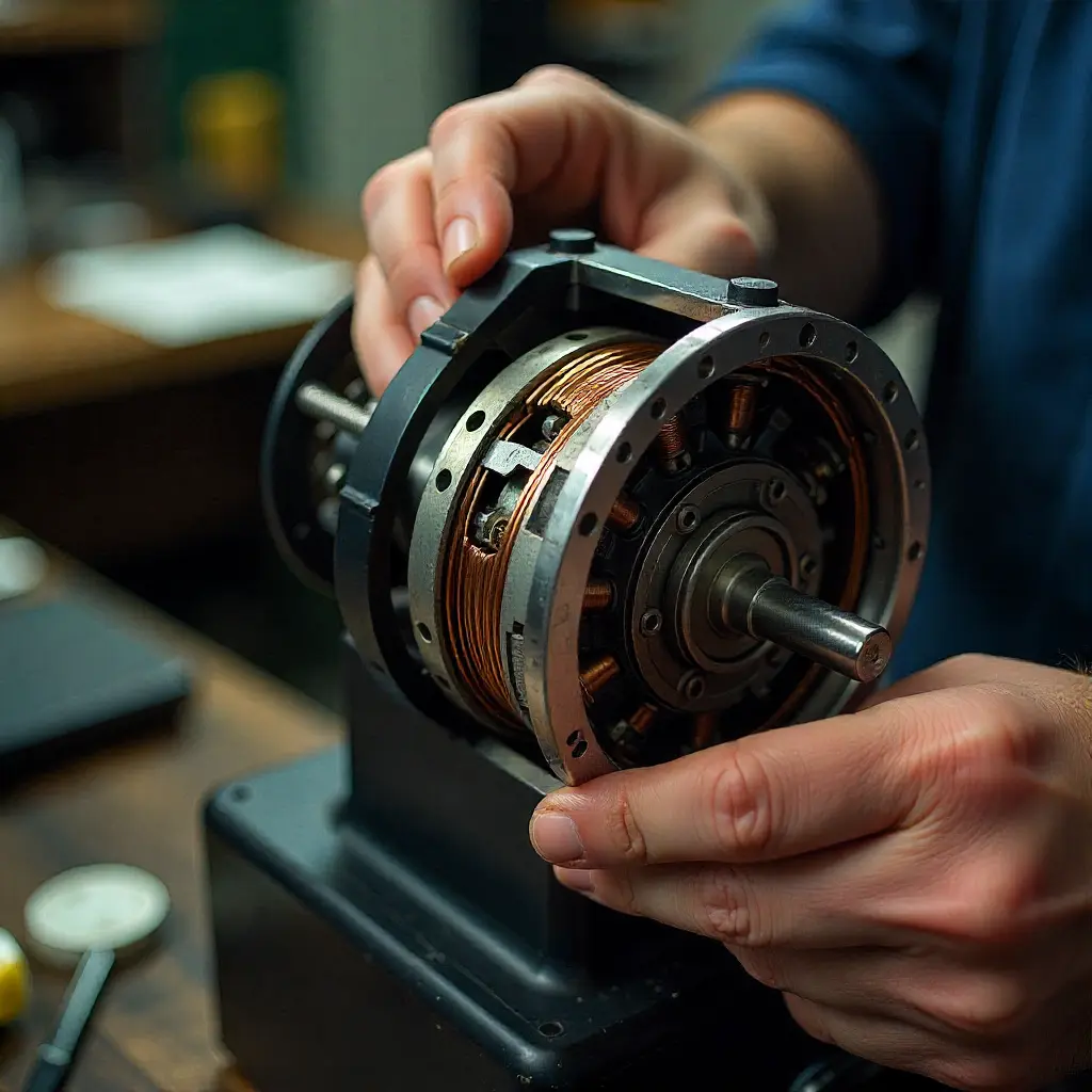 Blender repair service with exposed motor components